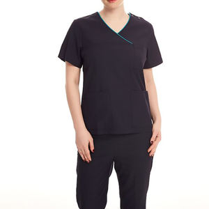 Conjunto de Uniformes Médicos Cómodos para Mujer - Blusa con Cuello en V y Pantalones Rectos con Múltiples Bolsillos, Ropa de Trabajo Unisex - Product Image 3