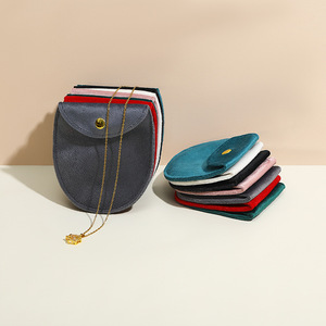 Gran oferta, embalaje de terciopelo, bolsa de joyería, pequeño collar con solapa verde, anillos, bolsa de terciopelo con botón dorado - Product Image 3