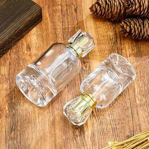 Wholesale 50ml 100ml Fragrance Packaging Women Luxury Crystal <b>Perfume</b> Round Glass <b>Bottle</b> Gold Cap - Product Image 5