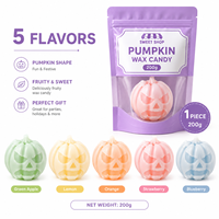 Halloween Jack-O'-Lantern Wax Candy 200g Reuze Enkelvoudige Stuk Vloeibare Jam Gevulde Kauwgom Snoepjes