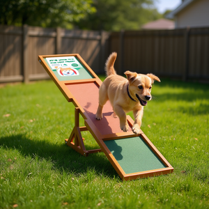 Rampa de Agilidad para Perros, Equipo de Entrenamiento de Madera, Rampas Acolchadas Verdes y Marrones para Ejercicio de Mascotas - Product Image 2