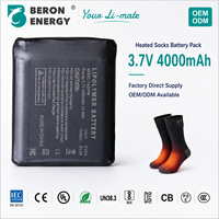 Paket Baterai Lithium Ion 3.7V 4000mAh untuk Pemanas Baju, Sarung Tangan, dan Pelindung Lutut, Kapasitas Besar, Ringan, OEM