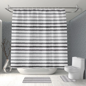 3D Custom Printing Waterproof Bathroom <strong>Sets</strong> with Shower Curtain and <strong>Rugs</strong> - Product Image 5
