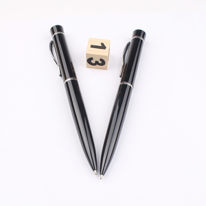 Stylo bille torsadé en métal noir en acier inoxydable avec logo d'entreprise haut de gamme, pointe de 1,0 mm, idéal comme cadeau - Product Image 3