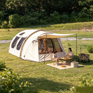 Tente tunnel gonflable à colonnes d'air intégrées avec auvent étendu, tente de glamping de luxe imperméable pour <span class=keywords><strong>camping</strong></span>-cariste, OEM ODM - Product Image 6