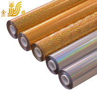 JINSUI 12 microns feuille d'estampage à chaud holographique à bas prix feuille de rouleau PET pour papier cuir emballage en plastique pour générique