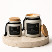 Bougie parfumée minimaliste haut de gamme pour la maison avec couvercle en liège, bougie sans toxines, sans fumée, sûre, collection OEM ODM, étiquette privée