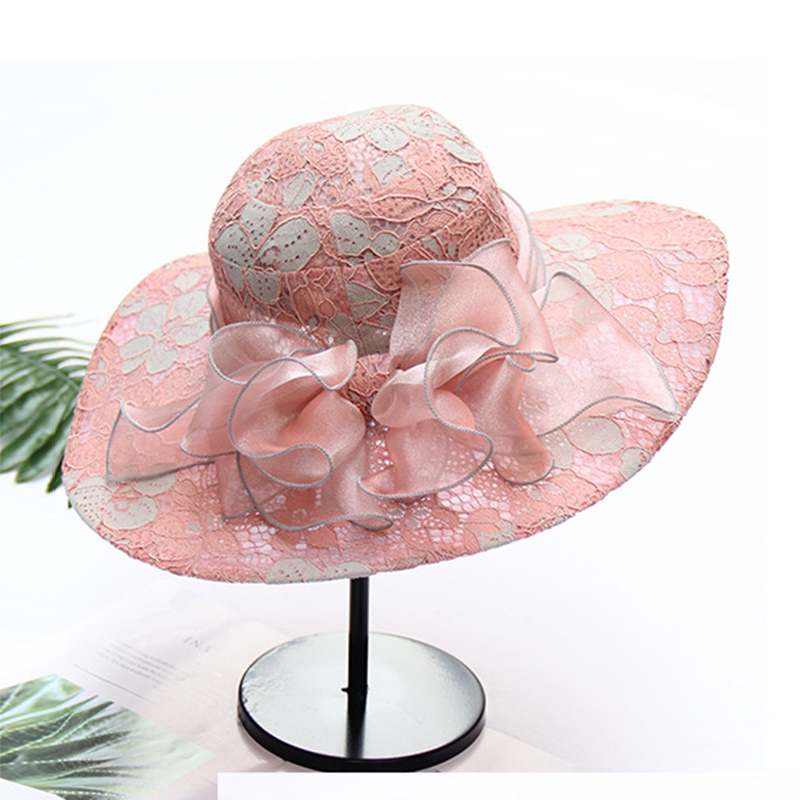 Cappello In Organza SAFERIN Per Donna - Fascinator Da Chiesa, Matrimonio, Kentucky Derby - Tesa Larga 10,2 Cm, Taglia Unica (54-58 Cm) Con Cordino Regolabile