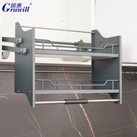 Étagère de rangement murale multifonctionnelle à levage et descente pour cuisine, organisation des assaisonnements, et présentoir de placard