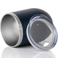 Vente en gros de gobelets à vin modernes en acier inoxydable de 12 oz avec couvercles et poignée, à double paroi, isolés sous vide, pour sublimation en gros, pour fêtes