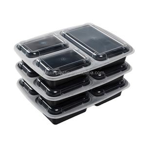 กล่องใส่อาหารแบบ 3 ช่อง ผลิตจากพลาสติก PP ขึ้นรูปด้วยวิธีฉีดขึ้นรูป ใช้กับไมโครเวฟได้ ซ้อนกันได้ - Product Image 1