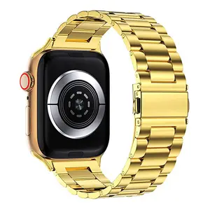 gshock rood zwart band Suppliers-Keepwin Gratis Monster Horloge Band Roestvrij Staal 3 Kralen Strap Voor Gshock Apple Horloge Serie 6 5 4 3 2 1