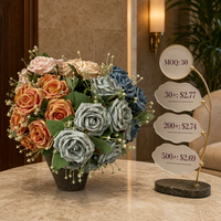 9 Roses Flocons de Neige en Soie, Plantes Vertes Artificielles en Pot, Fleurs d'Intérieur, Ornements pour Mariage, Saint-Valentin, Thanksgiving, Décoration