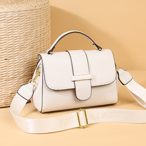 Nouveau Sac à Bandoulière en Cuir Véritable pour Femme, Haute Qualité, avec Boucle, Forme Rabattable, Motif Pierre Tendance - Product Image 1