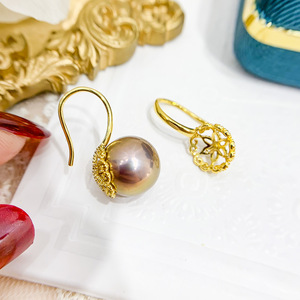 Bandeja Vacía de Plata S925 para Accesorios de Perlas DIY con Cuentas Redondas de 9-12mm, Joyería de Encaje, Pendientes, Modelo 20971 - Product Image 1