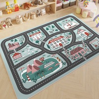 Tapis de jeu moderne pour enfants Tapis antidérapant avec règles de circulation pour chambre de bébé Couleur unie Fabriqué à la machine pour la maison