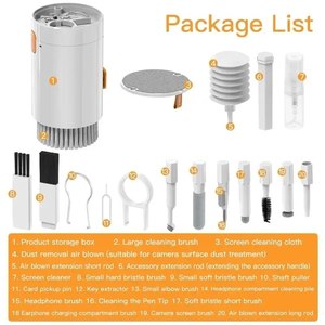 Kit de Limpieza 20 en 1, Cepillo para Teclado de Computadora, Bolígrafo de Limpieza para Auriculares, Spray de Limpieza para Pantalla, Herramientas de Limpieza, Juego de Extractores de Teclas - Product Image 1