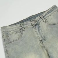 Jeans personnalisés pour hommes, délavés, droits et amples Baggy, jeans en denim 100% coton Heravyweight pour hommes