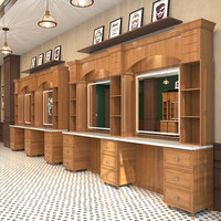 Table de coiffeur minimaliste moderne en bois avec miroir personnalisable pour salon de coiffure et barbier