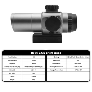 Săn <span class=keywords><strong>Sight</strong></span> ffpir chiến thuật phạm vi 3x Độ phóng đại Màu Đỏ chiếu sáng điểm tham quan quang học không thấm nước và chống sốc phạm vi - Product Image 3