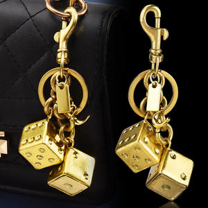 2025 New Cross-Border Hot Fashion Bag Keychain with Three-Dimensional Luck Dice Stopper Wholesale Metal Material - Product Image 1