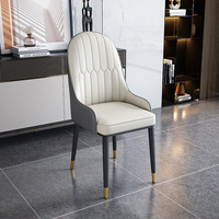 Hanyee 2025 Chaises d'hôtel et mobilier de maison en métal, logo personnalisé, style nordique, cuir blanc, 5 pièces