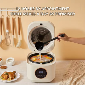 Cuisinière à riz intelligente multifonctionnelle électrique 1000W, mini, antiadhésive, avec minuterie numérique automatique, affichage LED, en plastique, 5L - Product Image 3