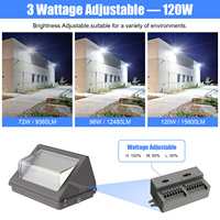 Applique murale extérieure 48W - 150W 3CCT à puissance réglable, en stock aux États-Unis, luminaire IP65 pour extérieur de maison, éclairage public, lampes murales LED