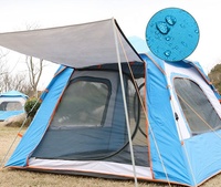 Tente de Camping pour 3 à 4 personnes, équipement d'extérieur, montage facile et rapide, Double couche, automatique, 210D
