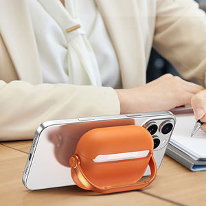 Funda Protectora para Auriculares con Soporte y Correa, Resistente a Golpes, para <span class=keywords><strong>AirPods</strong></span> Pro 3, Funda Protectora contra Caídas para AirPod 4/3/2, Naranja - Product Image 4