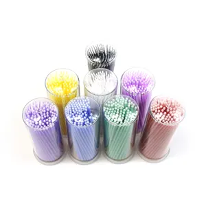 Dental Consumable Colorful Disposable Eyelash Extension Cotton Dental Micro Brush Applicator