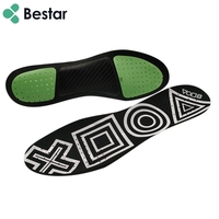 Semelles de chaussures en fibre de carbone PU Poron avec soutien de la voûte plantaire, antidérapantes, désodorisantes, absorbant les chocs, soulagement de la fasciite plantaire, semelles de sport