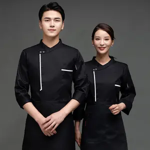 Ropa de cocina de manga larga para hombre y mujer, ropa de Chef de talla grande para Hotel y Catering, venta al por mayor, Otoño e Invierno