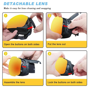 Lunettes de sport pour la neige avec lentilles polarisées interchangeables, lunettes de sécurité pour le snowboard, lunettes de <span class=keywords><strong>ski</strong></span> magnétiques avec protection <span class=keywords><strong>UV400</strong></span>, logo personnalisé - Product Image 4