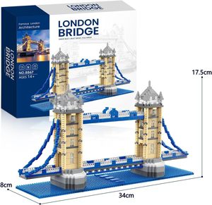 Bloques de Construcción de las Torres Gemelas de Londres, Modelo de Juguete para Niños, Unisex, de Plástico, para Armar, Recuerdo, Regalo - Product Image 6
