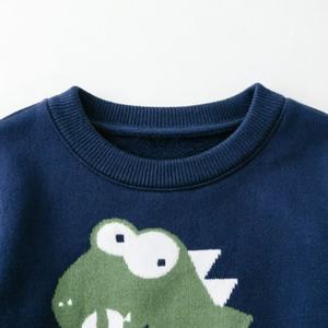 <span class=keywords><strong>Sweat</strong></span>-shirt personnalisé en gros pour enfants, motif dinosaure, 100 % coton, manches à motifs pour garçons, pull pour tout-petits, vêtements de boutique, faible MOQ - Product Image 3