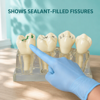 Modèle de classification des caries dentaires pour démonstration de scellement des fissures et des cavités, destiné aux cliniques et à l'enseignement de la santé bucco-dentaire en milieu scolaire, base transparente en ABS