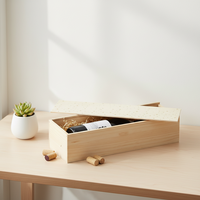 Caja de Madera Cuadrada Ecológica Hecha a Mano para Reutilizar Botellas de Champán
