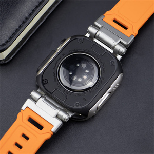 Bracelet de montre sport en silicone pour <span class=keywords><strong>Apple</strong></span> <span class=keywords><strong>Watch</strong></span> 49 45 44 mm S11, avec boîtier métallique, bracelet de poignet, support de coque ultra-<span class=keywords><strong>titane</strong></span>, caoutchouc modifié - Product Image 6