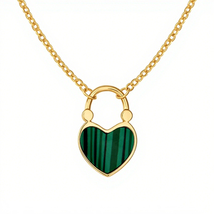 Colgante <span class=keywords><strong>de</strong></span> piedras preciosas <span class=keywords><strong>de</strong></span> plata 925, joyería personalizada <span class=keywords><strong>de</strong></span> alta calidad, malaquita sintética en forma <span class=keywords><strong>de</strong></span> corazón, <span class=keywords><strong>amor</strong></span>, <span class=keywords><strong>amistad</strong></span>, collar para mujer - Product Image 1