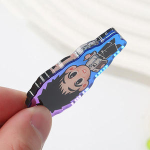 Portachiavi in Plastica Olografica con Cartone Animato, Ciondolo Glitterato in Acrilico, Portachiavi Personalizzato, Ciondoli in Acrilico, Portachiavi in Acrilico con Resina Trasparente - Product Image 5