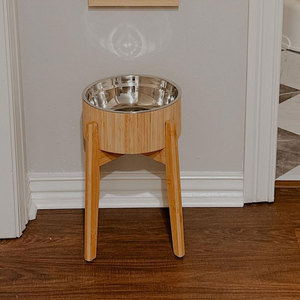 Tigelas Elevadas para Cães/Gatos com Alimentador Lento, Tigela de Bambu com Suporte de Aço Inoxidável - Resistente a Quedas - Product Image 3