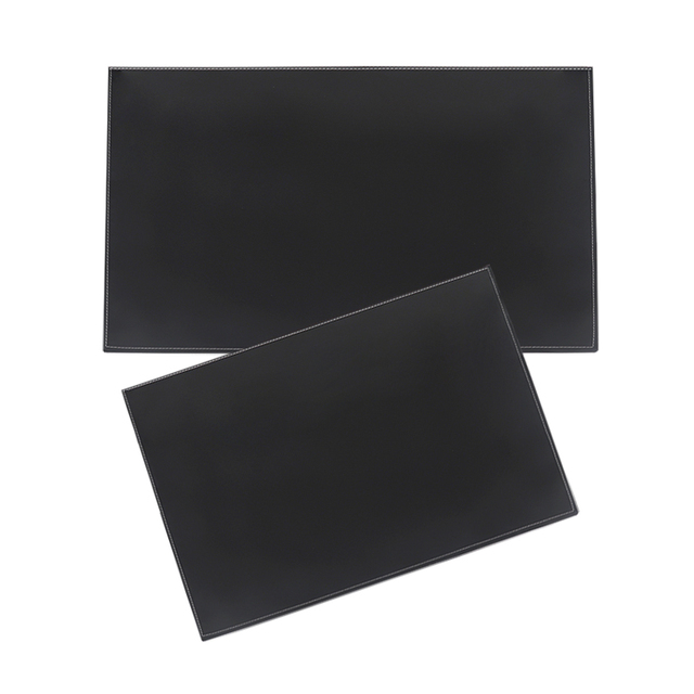 FOSKA Extended Mouse Mat PU Leather Waterproof Black Gaming Mousepad for Desk Office/Home with Comfortable Writing Surface