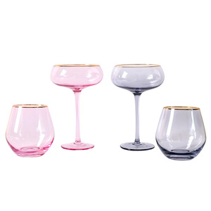 Verre à cocktail Martini, vin ou whisky personnalisable de 13 <span class=keywords><strong>onces</strong></span>, sans plomb, écologique, soufflé à la main, rose, gris, <span class=keywords><strong>or</strong></span> - Product Image 2