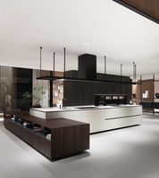 Banc en marbre personnalisé, armoire de cuisine shaker bleu foncé, rangement pour cuisine commerciale