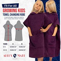 Ponchos de bain personnalisés BKD en tricot 100% coton éponge pour enfants, poncho de surf à capuche unisexe, 6-13 ans, absorption rapide, portable