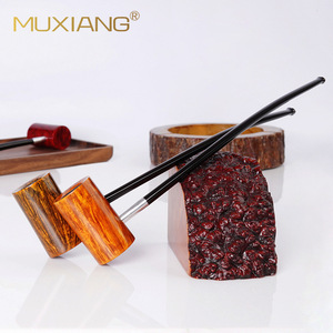 Muxiang Handmade Briarwood Smoking Pipe Solid Wood Straight Type Tobacco Pipe For Personal Gift - Product Image 1
