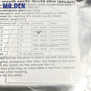Foglio di formatura sottovuoto dentale duro orto sottovuoto foglio morbido e duro stecca foglio trasparente per uso di fermo ortodontico - Product Image 2