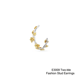 E3009 Orecchini a Perno Bicolore alla Moda a Forma di Stella, Gioielli in Lega Unisex - Product Image 1