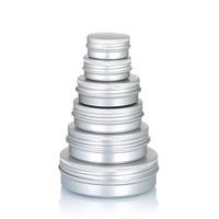 5-250ml Mini Logo Personnalisé Alimentaire Thé Bonbons Pot En Aluminium avec Couvercle À Vis Baume À Lèvres Solide Parfum Peut Étain Récipient En Métal pour Emballage